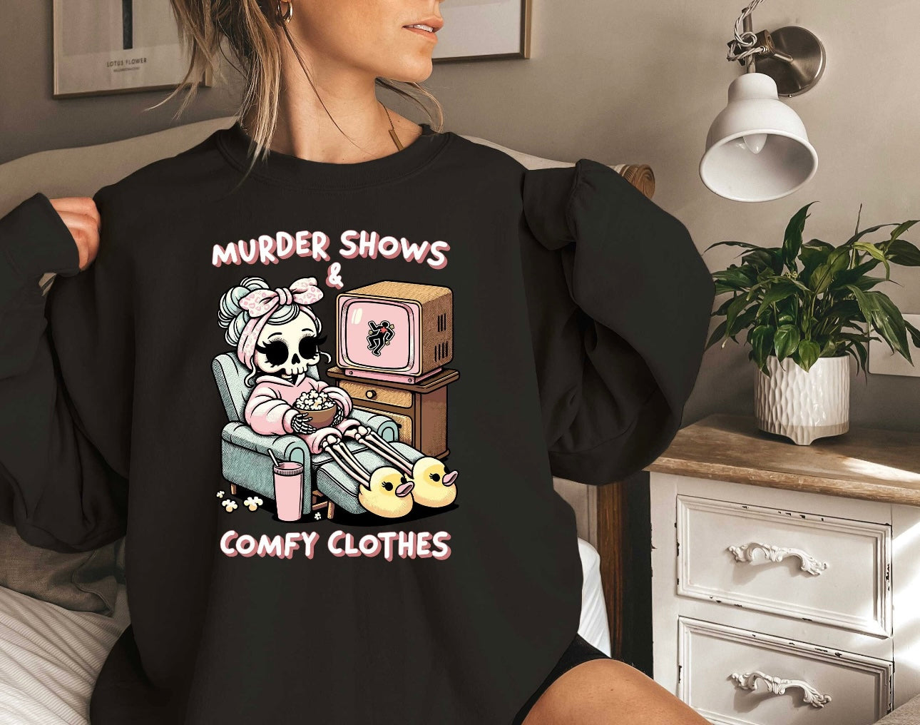 Murder Shows & Comfy Clothes Black Crewneck