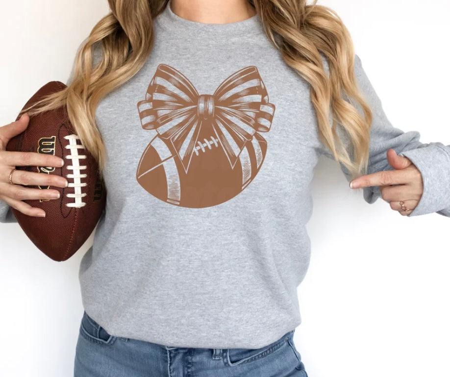 Football Bow Crewneck