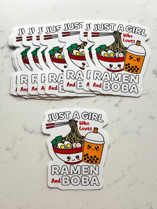 Just a girl who loves Ramen and Boba Sticker