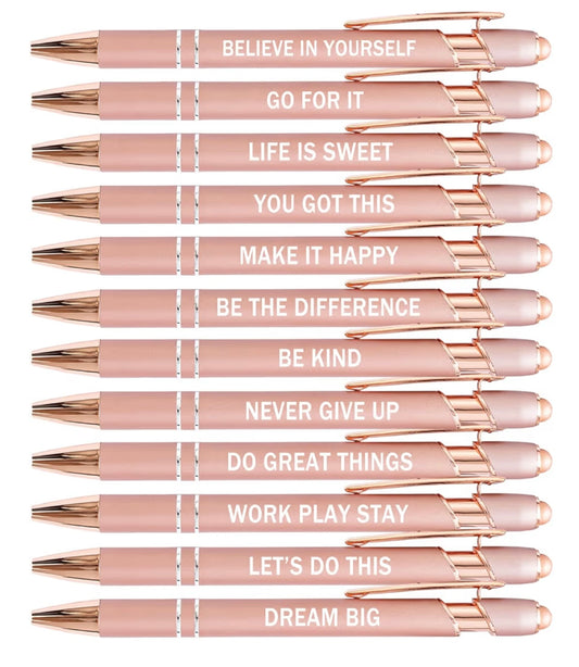 Motivational Black Ink Pen (3 pack)