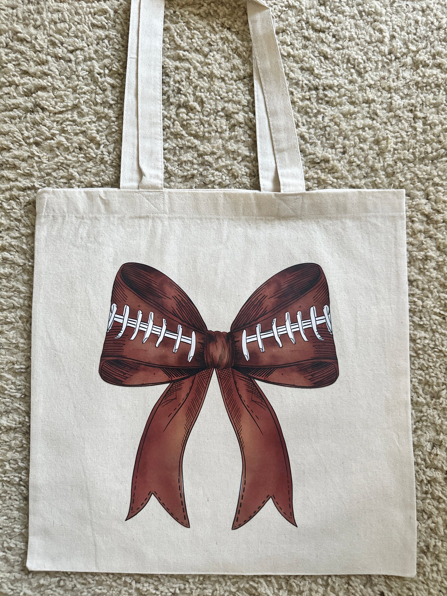 Football Bow Tote Bag